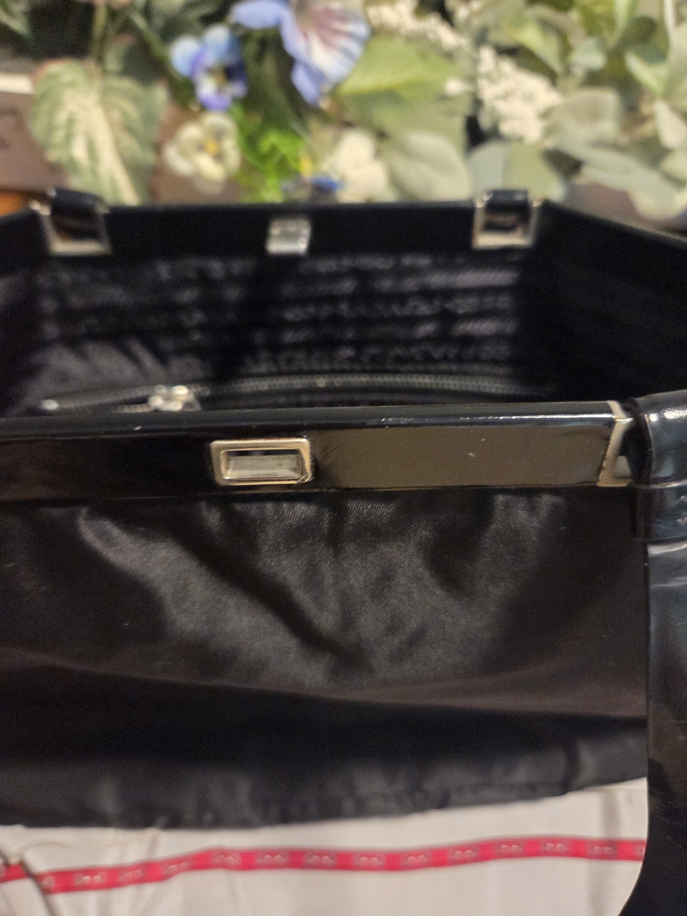 Prada Black Shoulder Bag with Glossy Trim - Picture 7 of 15